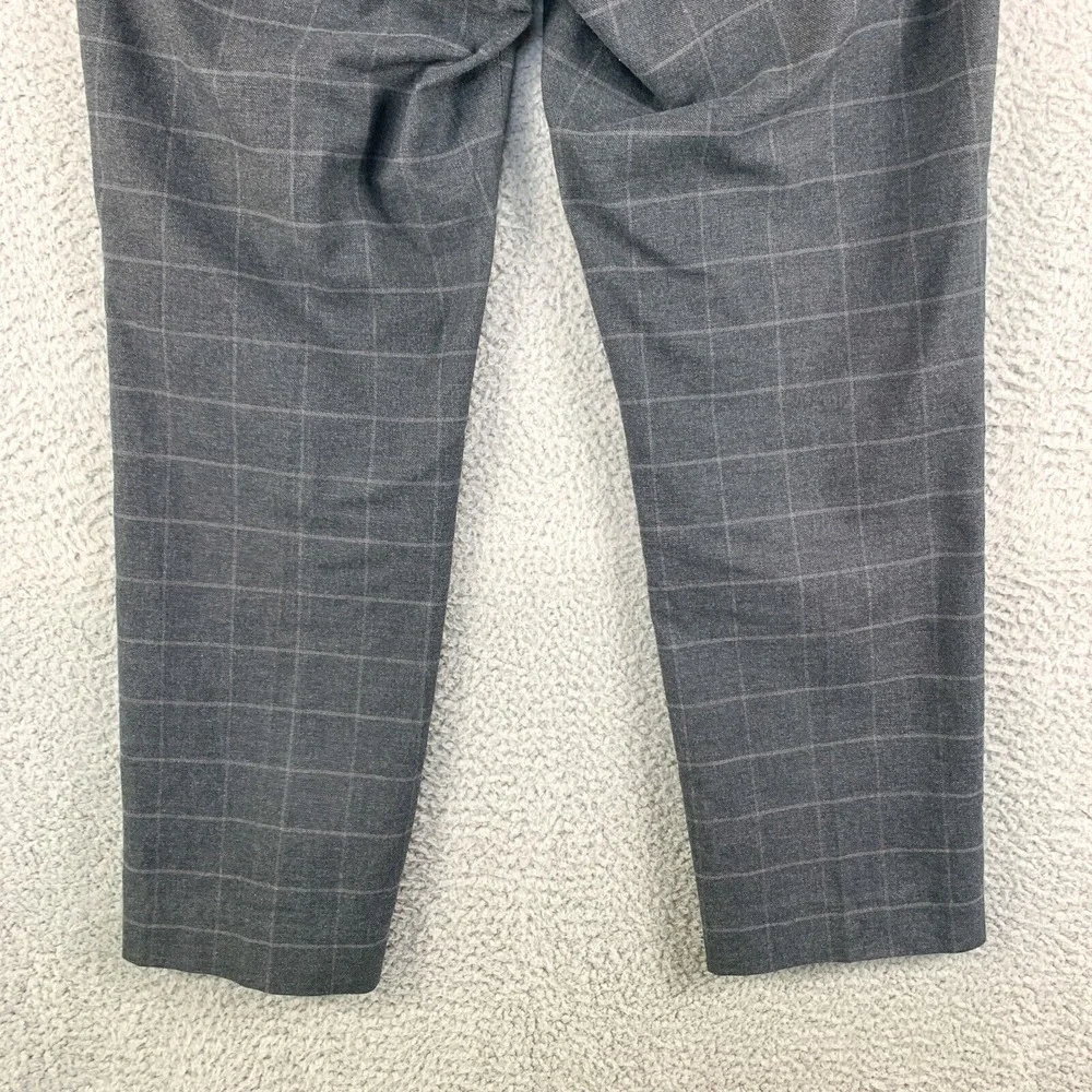 Banana Republic Aiden Pants Mens 32 Gray Plaid Business Casual Khakis Fit 34x28‎